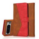 For Google Pixel 8 Pro Dual-color Stitching Leather Phone Case(Brown Red) - 1