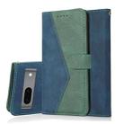 For Google Pixel 7 5G Dual-color Stitching Leather Phone Case(Blue Green) - 1