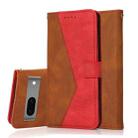 For Google Pixel 7 5G Dual-color Stitching Leather Phone Case(Brown Red) - 1