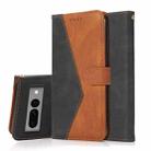 For Google Pixel 7 Pro 5G Dual-color Stitching Leather Phone Case(Black Brown) - 1