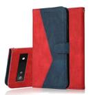 For Google Pixel 7a Dual-color Stitching Leather Phone Case(Red Blue) - 1