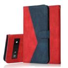 For Google Pixel 6a Dual-color Stitching Leather Phone Case(Red Blue) - 1