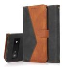 For Google Pixel 6a Dual-color Stitching Leather Phone Case(Black Brown) - 1