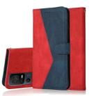 For TCL 40 SE Dual-color Stitching Leather Phone Case(Red Blue) - 1