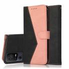 For TCL 40 SE Dual-color Stitching Leather Phone Case(Black Rose Gold) - 1