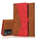 For TCL 403 Dual-color Stitching Leather Phone Case(Brown Red) - 1