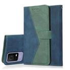 For TCL 405 / 406 / 408 Dual-color Stitching Leather Phone Case(Blue Green) - 1