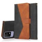 For TCL 405 / 406 / 408 Dual-color Stitching Leather Phone Case(Black Brown) - 1