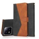 For Xiaomi 13 Dual-color Stitching Leather Phone Case(Black Brown) - 1