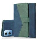 For Xiaomi Redmi Note 12 5G China Dual-color Stitching Leather Phone Case(Blue Green) - 1