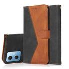 For Xiaomi Redmi Note 12 5G China Dual-color Stitching Leather Phone Case(Black Brown) - 1