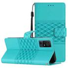 For TCL 40 SE Diamond Embossed Skin Feel Leather Phone Case with Lanyard(Blue) - 1
