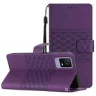 For TCL 405 / 406 / 408 Diamond Embossed Skin Feel Leather Phone Case with Lanyard(Purple) - 1