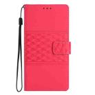 For Xiaomi Redmi Note 12 Pro 5G China Diamond Embossed Skin Feel Leather Phone Case with Lanyard(Red) - 2