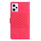 For Xiaomi Redmi Note 12 Pro 5G China Diamond Embossed Skin Feel Leather Phone Case with Lanyard(Red) - 3