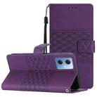 For Xiaomi Redmi Note 12 5G China Diamond Embossed Skin Feel Leather Phone Case with Lanyard(Purple) - 1