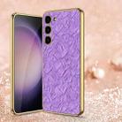 For Samsung Galaxy S23 5G GKK Electroplating Fabric Phone Case(Purple) - 1