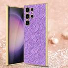 For Samsung Galaxy S23 Ultra 5G GKK Electroplating Fabric Phone Case(Purple) - 1