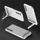 For Samsung Galaxy S23 5G GKK Triumph Ultra Thin Full Coverage Phone Case with Stand(Silver) - 1