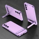 For Samsung Galaxy S23 5G GKK Triumph Ultra-Thin Plain Leather Phone Case with Holder(Purple) - 1