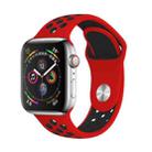 For Apple Watch Series 9&8&7 41mm / SE 3&SE 2&6&SE&5&4 40mm / 3&2&1 38mm Little Waist Two-colors Watch Band(Red Black) - 1