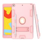 For iPad 10.2 Shockproof PC + Silicone Protective Case with Holder & Pen Slot(Rose Gold) - 4