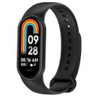 For Xiaomi Mi Band 8 Solid Color Silicone Plug Replacement Watch Band(Black) - 1