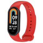 For Xiaomi Mi Band 8 Solid Color Silicone Plug Replacement Watch Band(Red) - 1