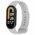 For Xiaomi Mi Band 8 Solid Color Silicone Plug Replacement Watch Band(Grey) - 1