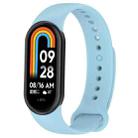 For Xiaomi Mi Band 8 Solid Color Silicone Plug Replacement Watch Band(Blue) - 1