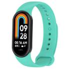 For Xiaomi Mi Band 8 Solid Color Silicone Plug Replacement Watch Band(Teal) - 1