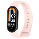 For Xiaomi Mi Band 8 Solid Color Silicone Plug Replacement Watch Band(Pink) - 1