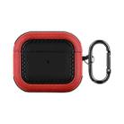 For AirPods 3 Leather Texture Earphone Protective Case(Black Red) - 1