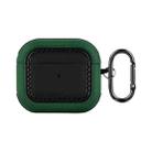 For AirPods 3 Leather Texture Earphone Protective Case(Black Green) - 1