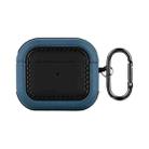 For AirPods 3 Leather Texture Earphone Protective Case(Black Blue) - 1