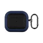 For AirPods 3 Leather Texture Earphone Protective Case(Black + Deep blue) - 1