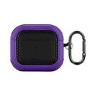 For AirPods 3 Leather Texture Earphone Protective Case(Black Purple) - 1