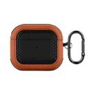 For AirPods 3 Leather Texture Earphone Protective Case(Black Brown) - 1