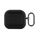 For AirPods 3 Leather Texture Earphone Protective Case(Black) - 1