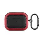 For AirPods Pro Leather Texture Earphone Protective Case(Black Red) - 1