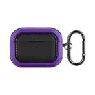 For AirPods Pro Leather Texture Earphone Protective Case(Black Purple) - 1