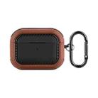 For AirPods Pro Leather Texture Earphone Protective Case(Black Brown) - 1