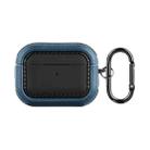 For AirPods Pro 2 Leather Texture Earphone Protective Case(Black Blue) - 1
