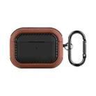 For AirPods Pro 2 Leather Texture Earphone Protective Case(Black Brown) - 1