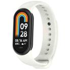 For Xiaomi Mi Band 8 Solid Color Stainless Steel Plug Replacement Watch Band(Resting White) - 1