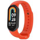 For Xiaomi Mi Band 8 Solid Color Stainless Steel Plug Replacement Watch Band(Orange) - 1