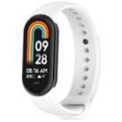 For Xiaomi Mi Band 8 Solid Color Stainless Steel Plug Replacement Watch Band(White) - 1