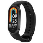 For Xiaomi Mi Band 8 Solid Color Stainless Steel Plug Replacement Watch Band(Black) - 1
