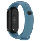 For Xiaomi Mi Band 8 Solid Color Stainless Steel Plug Replacement Watch Band (Blue) - 2