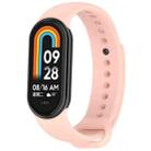 For Xiaomi Mi Band 8 Solid Color Stainless Steel Plug Replacement Watch Band (Light Pink) - 1